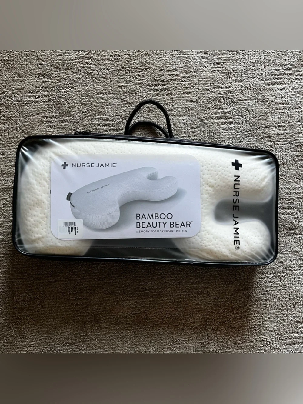 NWT Nurse Jamie Bamboo Beauty Bear Memory Foam Pillow - Cream